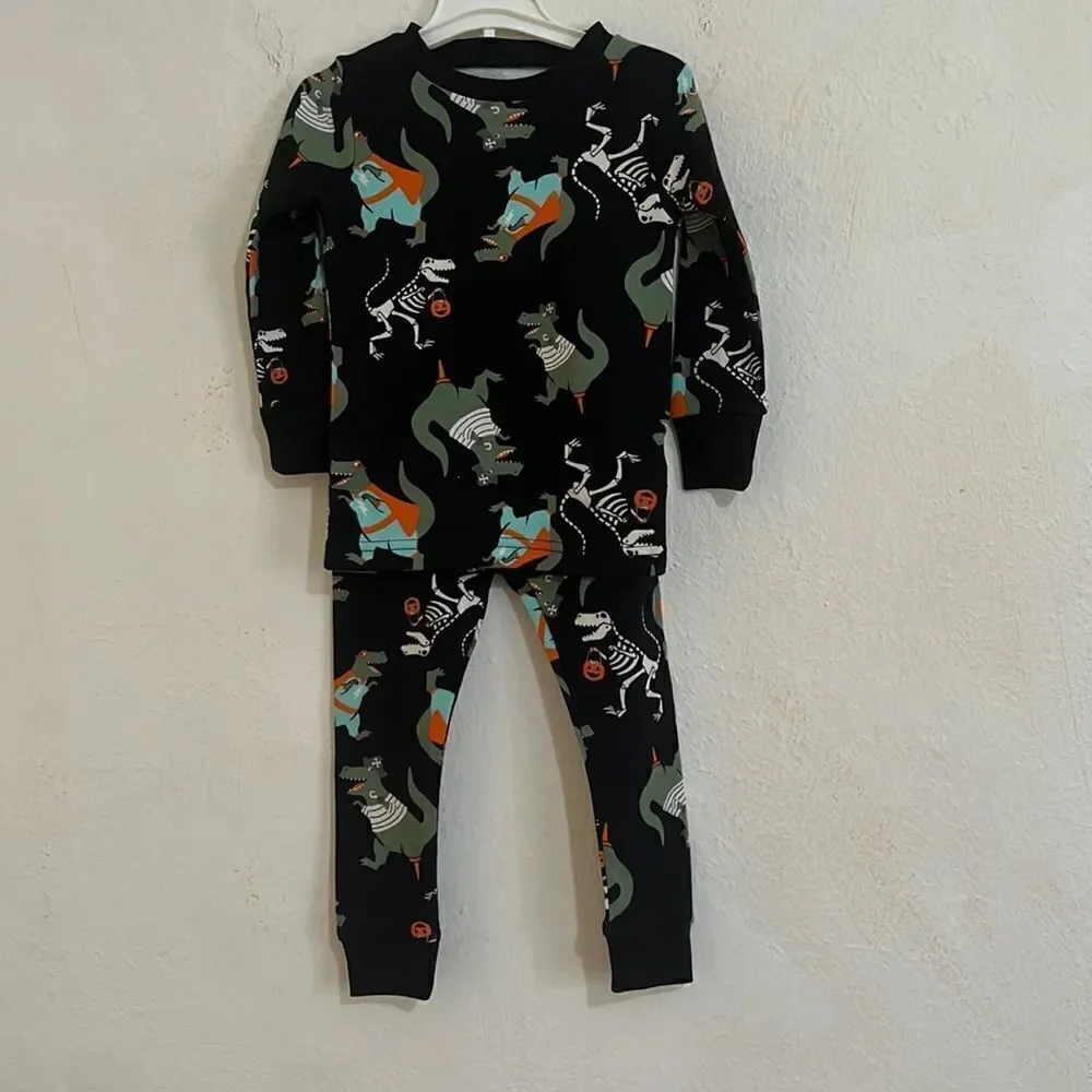 Carter’s Infant/Baby 100% Cotton 4 Piece Halloween Dinosaur Print PJ’s 18m